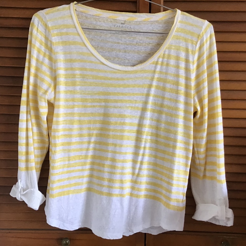 Talbots linen combo shirt medium good shape
